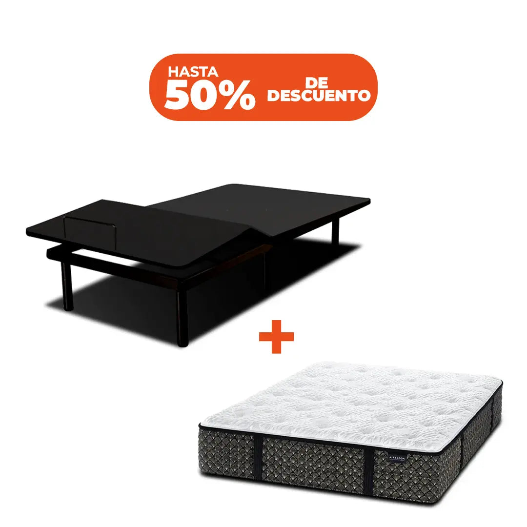 Combo Base Eléctrica Eco B Flex + Colchón Huntington Stars iSleep & Aireloom