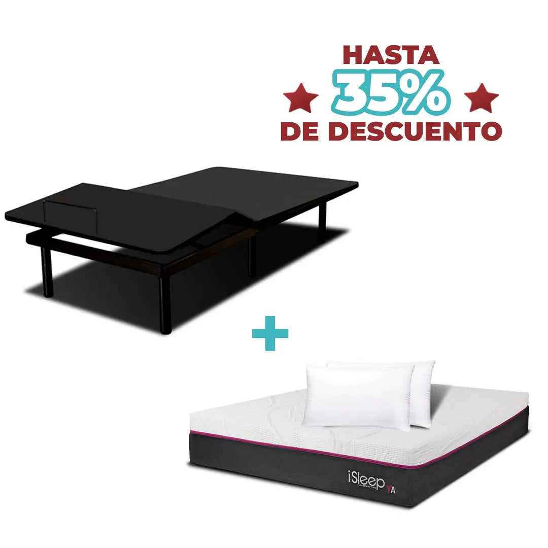 Combo Base Eléctrica Eco B Flex + Colchón iSleep YA! iSleep