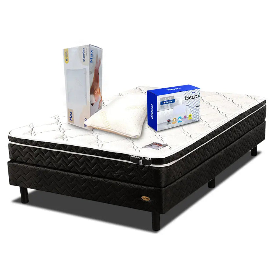 Combo Euro Individual + Box + Almohada de Memory Foam Don Colchón