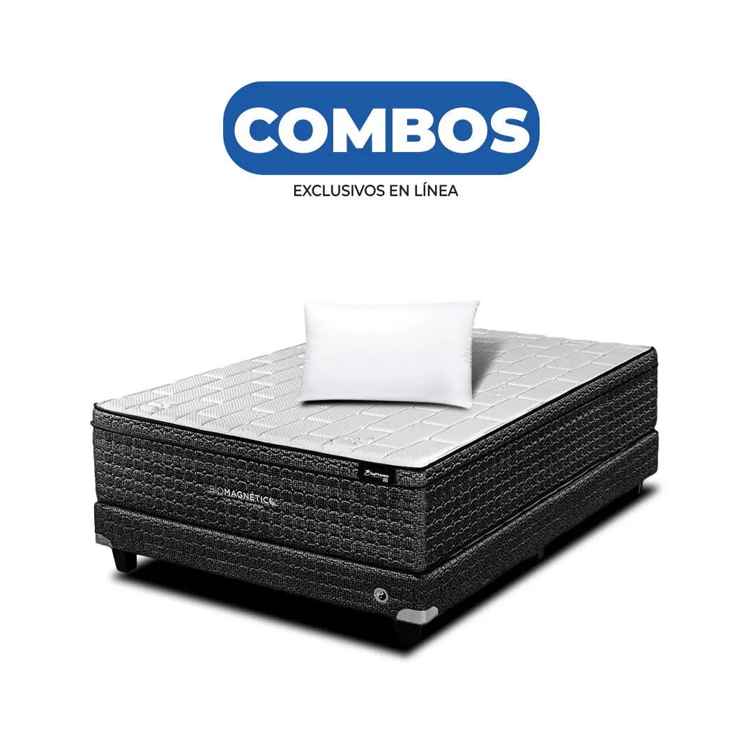 Combo Supreme Midnight Individual + Box + Almohada de Memory Foam Biomagnético