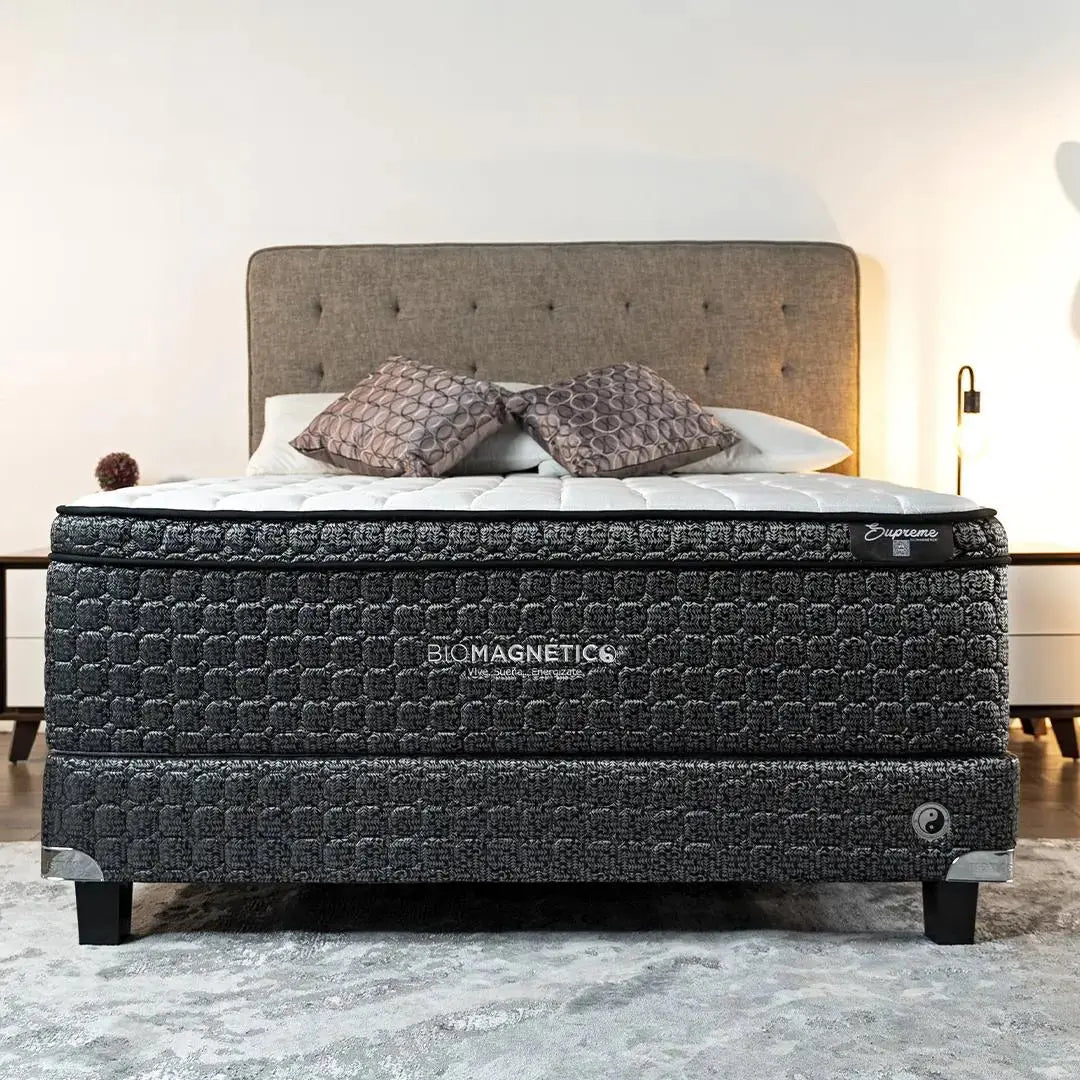 Combo Supreme Midnight Individual + Box + Protector + Almohada de Memory Foam Biomagnético