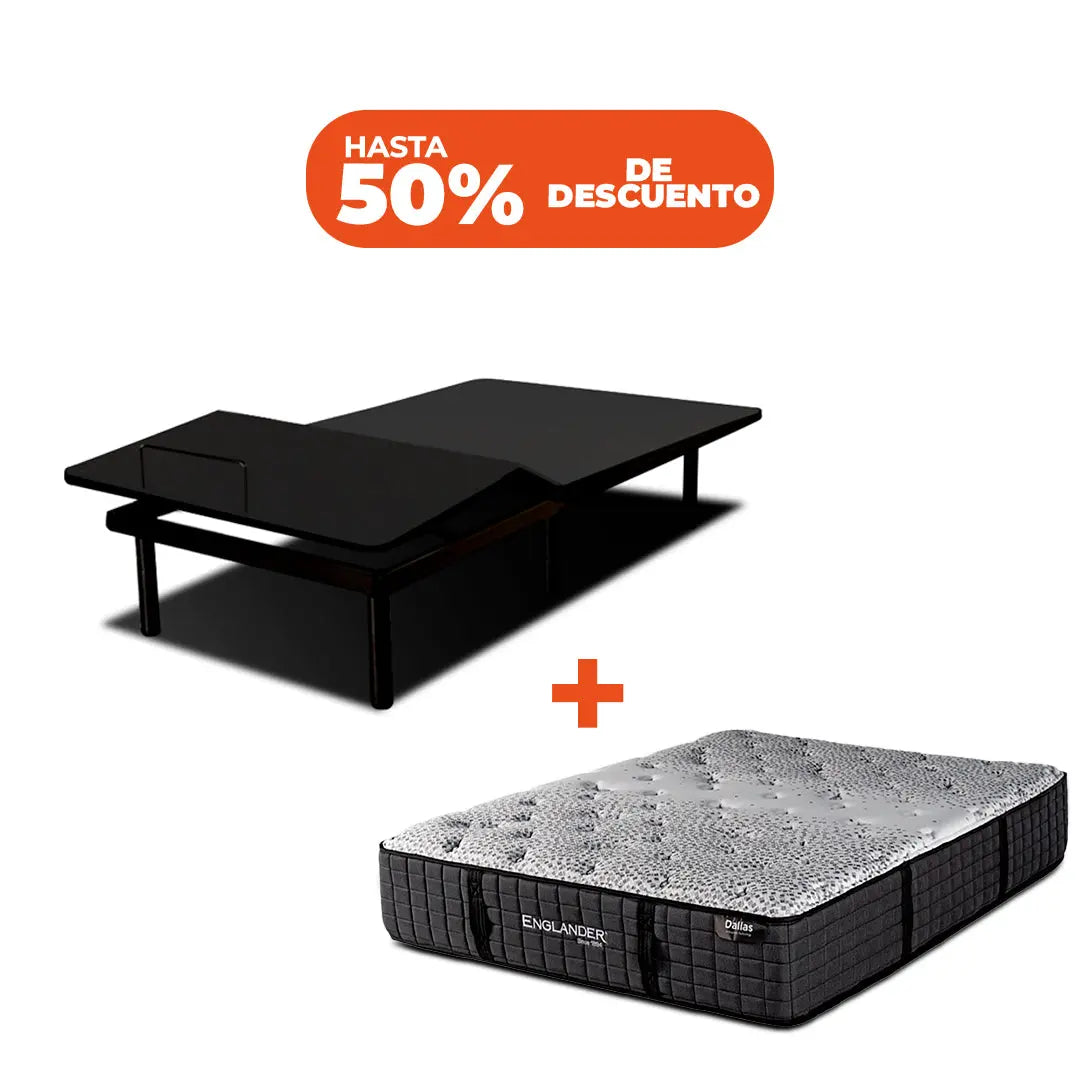 Combo Base Eléctrica Eco B Flex + Colchón Dallas iSleep & Englander