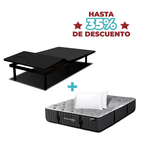 Combo Base Eléctrica Eco B Flex + Colchón Dallas iSleep & Englander
