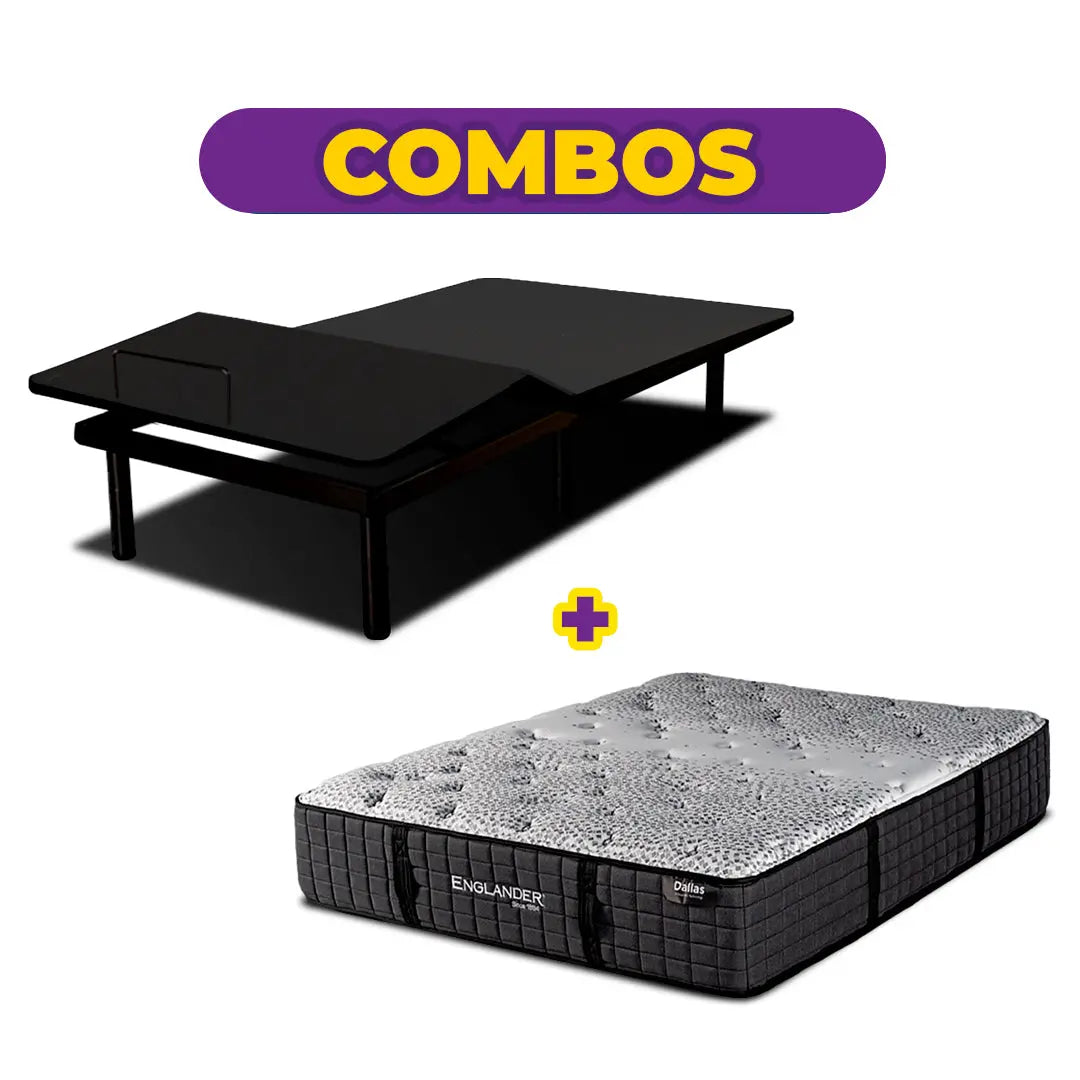 Combo Base Eléctrica Eco B Flex + Colchón Dallas iSleep & Englander