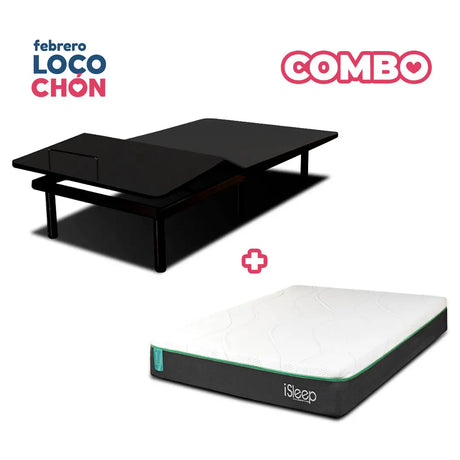 Combo Base Eléctrica Eco B Flex + Colchón Wind G3 iSleep