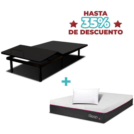 Combo Base Eléctrica Eco B Flex + Colchón iSleep YA! iSleep