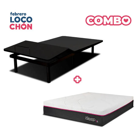 Combo Base Eléctrica Eco B Flex + Colchón iSleep YA! iSleep