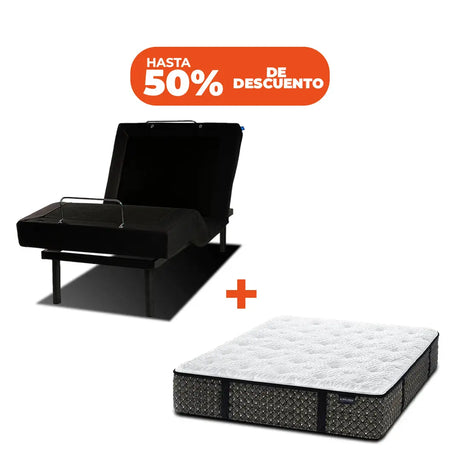 Combo Base Eléctrica Ezy B Flex + Colchón Huntington Stars iSleep & Aireloom