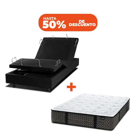 Combo Base Eléctrica Smart B Flex + Colchón Huntington Stars iSleep & Aireloom