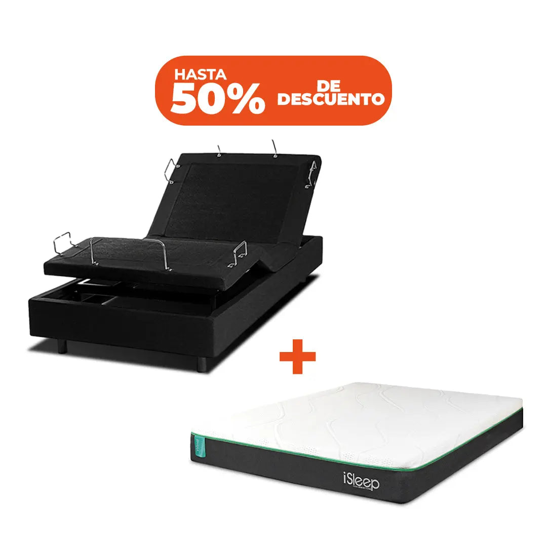 Combo Base Eléctrica Smart B Flex + Colchón Wind G3 iSleep