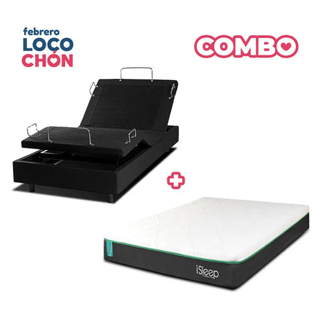 Combo Base Eléctrica Smart B Flex + Colchón Wind G3 iSleep