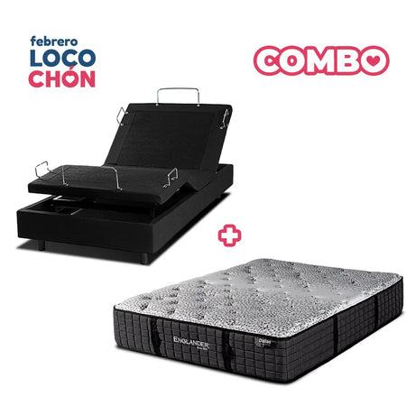 Combo Base Eléctrica Smart Flex + Colchón Dallas iSleep & Englander