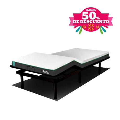 Combo Base eléctrica Eco Flex + Colchón Wind G2 iSleep