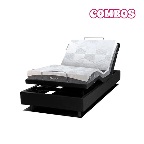Combo Base eléctrica Smart Flex + Colchón Gel iSleep