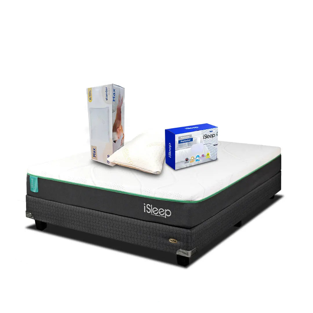 Combo Wind G2 Individual + Box +Protector + Almohada de Memory Foam iSleep