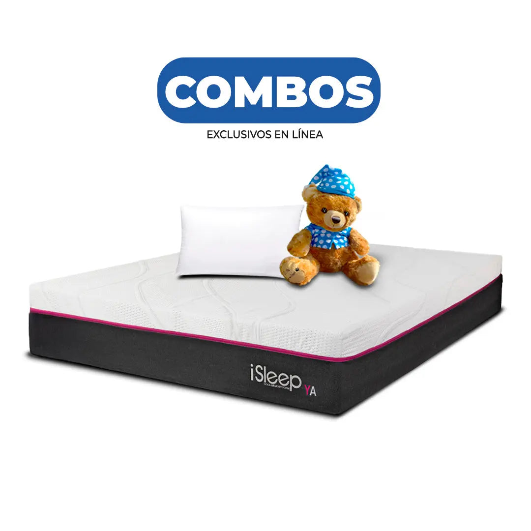 Combo YA! Individual + Osito + Almohada de Memory Foam iSleep