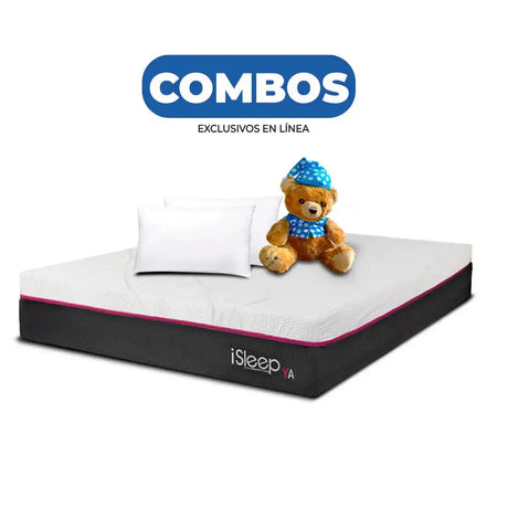 Combo YA! King + Osito + 2 Almohadas de Memory Foam iSleep